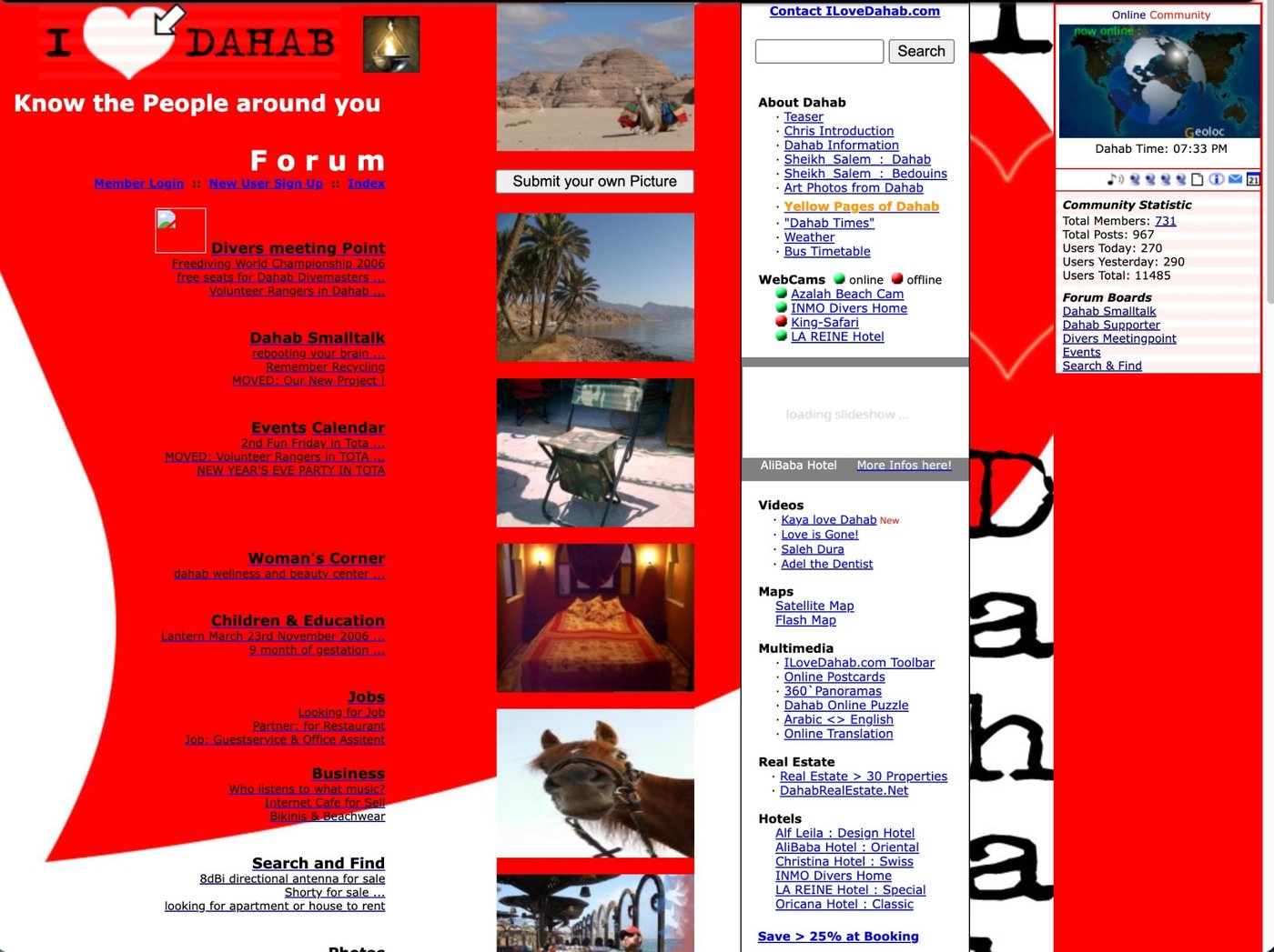 ilovedahab.com circa 2006 — the original red-hearted design